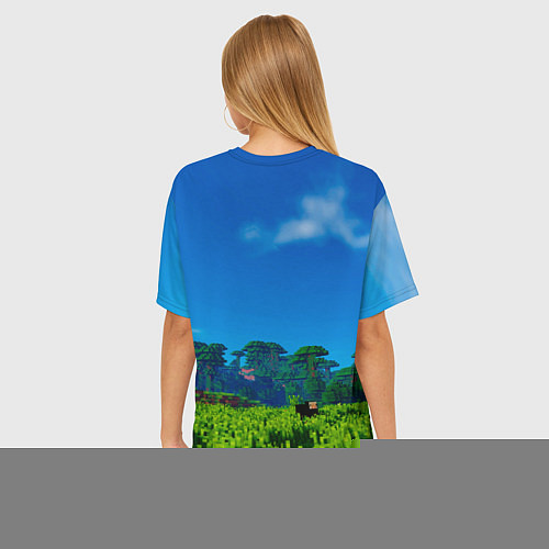 Женская футболка оверсайз Minecraft Майнкрафт / 3D-принт – фото 4