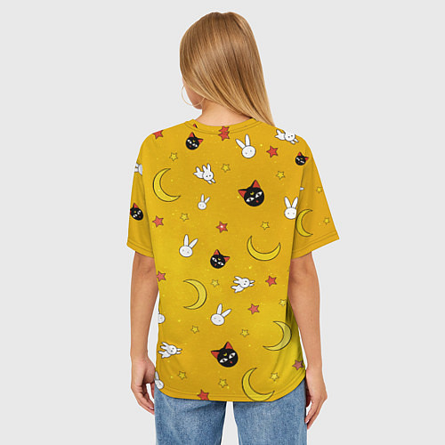 Женская футболка оверсайз СЕЙЛОР МУН / 3D-принт – фото 4