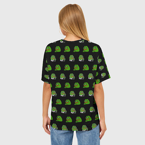 Женская футболка оверсайз Frog Pepe / 3D-принт – фото 4