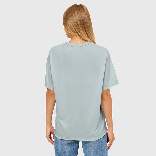Женская футболка оверсайз Радуга v5 - голубой / 3D-принт – фото 4