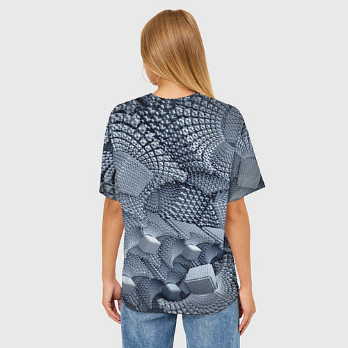 Женская футболка оверсайз Геометрия / 3D-принт – фото 4