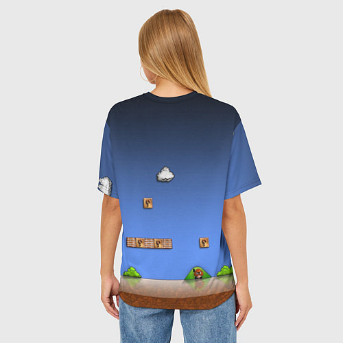 Женская футболка оверсайз Mario / 3D-принт – фото 4