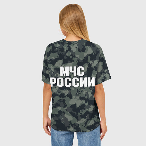 Женская футболка оверсайз МЧС России / 3D-принт – фото 4