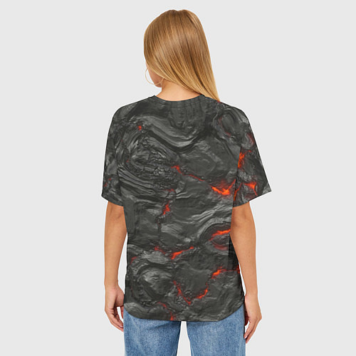 Женская футболка оверсайз Застывшая лава / 3D-принт – фото 4