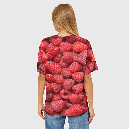 Женская футболка оверсайз Малина / 3D-принт – фото 4