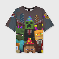 Женская футболка оверсайз Minecraft - characters - video game