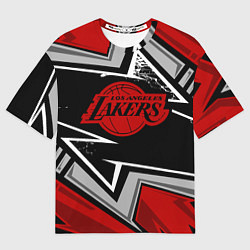 Футболка оверсайз женская LA LAKERS RED, цвет: 3D-принт