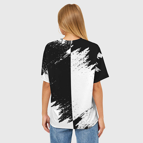 Женская футболка оверсайз ЧЁРНЫЙ КЛЕВЕР BLACK CLOVER / 3D-принт – фото 4