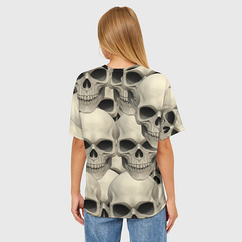 Женская футболка оверсайз Черепа 5 вариант / 3D-принт – фото 4