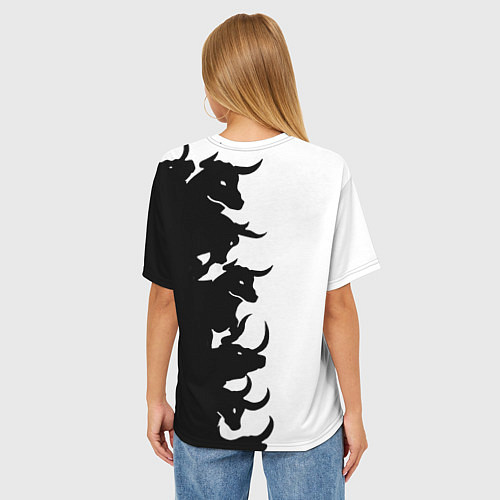 Женская футболка оверсайз Символ 2021 Год Быка / 3D-принт – фото 4