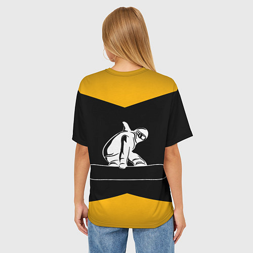 Женская футболка оверсайз Сноубордист / 3D-принт – фото 4