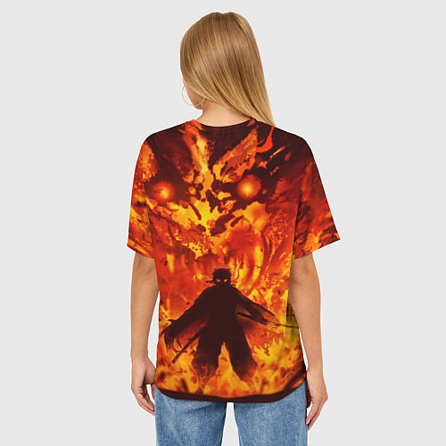 Женская футболка оверсайз Клинок, рассекающий демонов / 3D-принт – фото 4