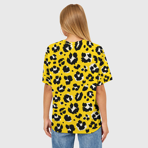 Женская футболка оверсайз Леопард / 3D-принт – фото 4