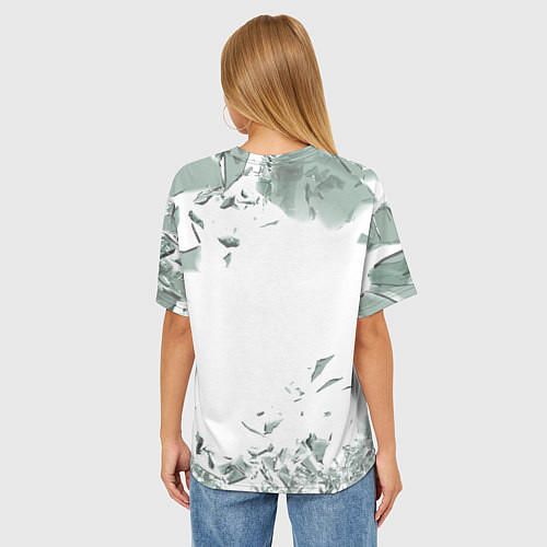 Женская футболка оверсайз Разбитое стекло / 3D-принт – фото 4