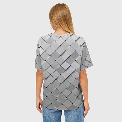 Женская футболка оверсайз Геометрия / 3D-принт – фото 4