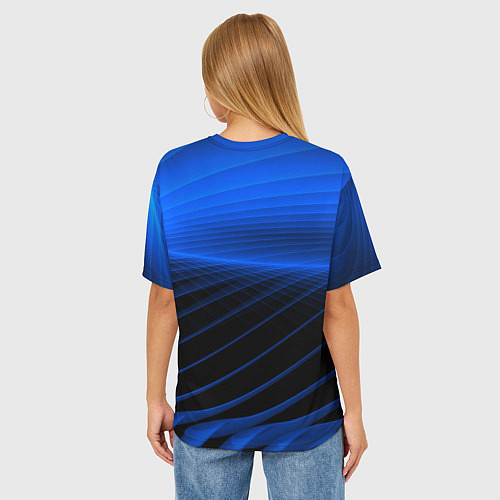 Женская футболка оверсайз Неоновые лучи / 3D-принт – фото 4