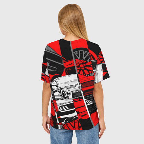 Женская футболка оверсайз Автомобили / 3D-принт – фото 4