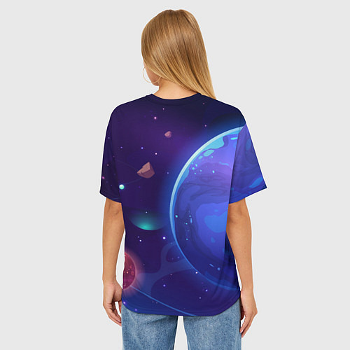 Женская футболка оверсайз Among Us Space / 3D-принт – фото 4