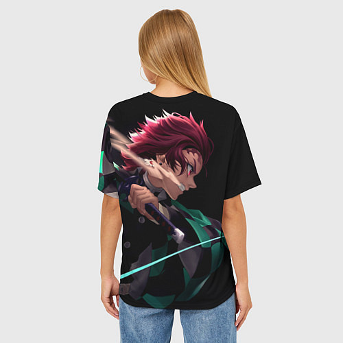 Женская футболка оверсайз ТАНДЖИРО / 3D-принт – фото 4