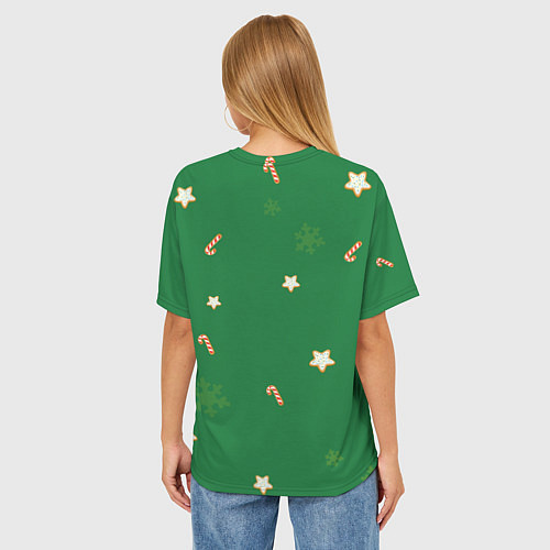 Женская футболка оверсайз Скуби и сладости / 3D-принт – фото 4