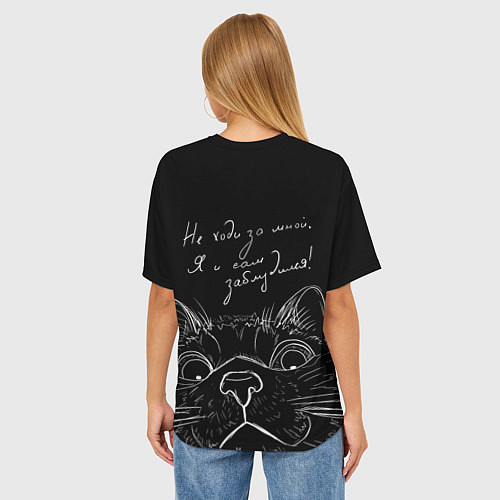 Женская футболка оверсайз Говорящий кот / 3D-принт – фото 4