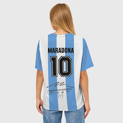 Женская футболка оверсайз Джерси Марадоны с автографом / 3D-принт – фото 4
