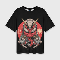 Женская футболка оверсайз Cyber Oni Samurai