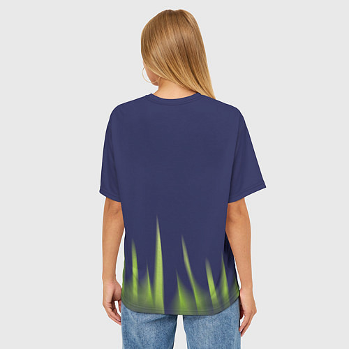 Женская футболка оверсайз Зелёная трава / 3D-принт – фото 4