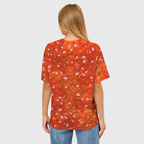 Женская футболка оверсайз Красная икра / 3D-принт – фото 4