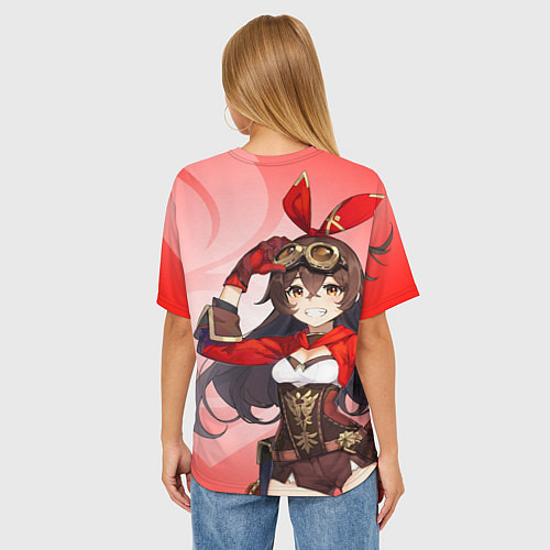 Женская футболка оверсайз GENSHIN IMPACT, ЭМБЕР, / 3D-принт – фото 4