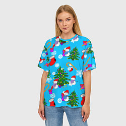 Футболка оверсайз женская Новый год, цвет: 3D-принт — фото 2