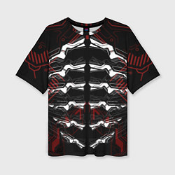 Футболка оверсайз женская Цифровой киберскелет, цвет: 3D-принт
