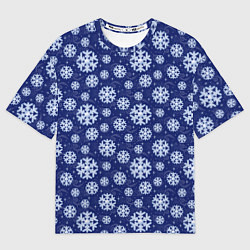 Футболка оверсайз женская Снежинки, цвет: 3D-принт