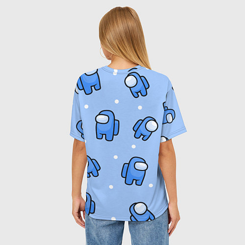Женская футболка оверсайз Among Us - Синий цвет / 3D-принт – фото 4