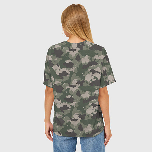 Женская футболка оверсайз Классический камуфляж / 3D-принт – фото 4
