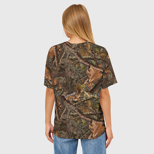 Женская футболка оверсайз Охотничий камуфляж / 3D-принт – фото 4