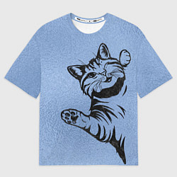 Футболка оверсайз женская Улыбающийся кот, цвет: 3D-принт
