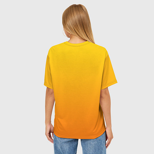 Женская футболка оверсайз Оранжевый градиент / 3D-принт – фото 4