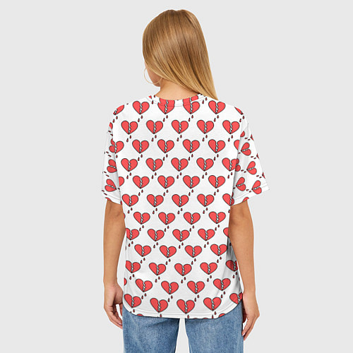Женская футболка оверсайз Разбитое Сердце / 3D-принт – фото 4
