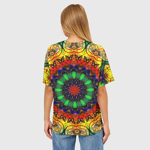 Женская футболка оверсайз Хиппи / 3D-принт – фото 4