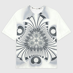 Футболка оверсайз женская Серая абстракция, цвет: 3D-принт