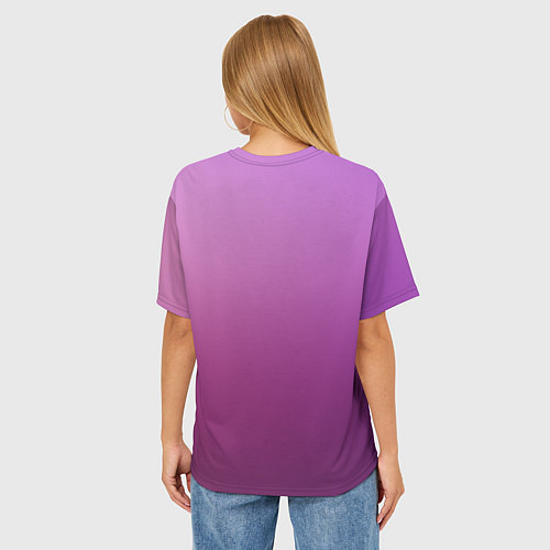 Женская футболка оверсайз Аметистовый закат / 3D-принт – фото 4
