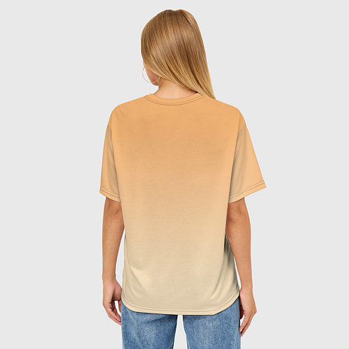 Женская футболка оверсайз Акварельная лиса задумчивости / 3D-принт – фото 4