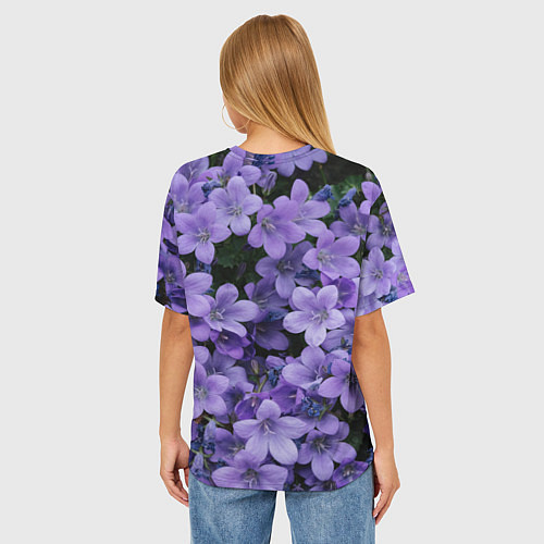 Женская футболка оверсайз Фиолетовый цвет весны / 3D-принт – фото 4