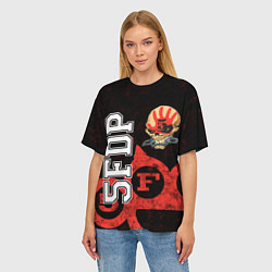 Футболка оверсайз женская Five Finger Death Punch 1, цвет: 3D-принт — фото 2