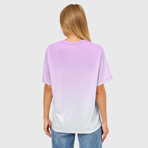 Женская футболка оверсайз Акварельная сирень / 3D-принт – фото 4