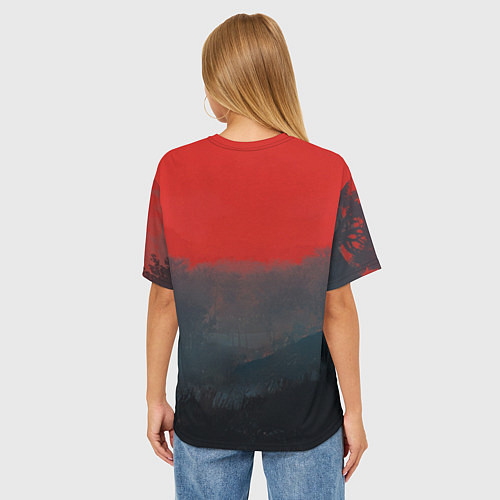 Женская футболка оверсайз На плотве Ведьмак / 3D-принт – фото 4