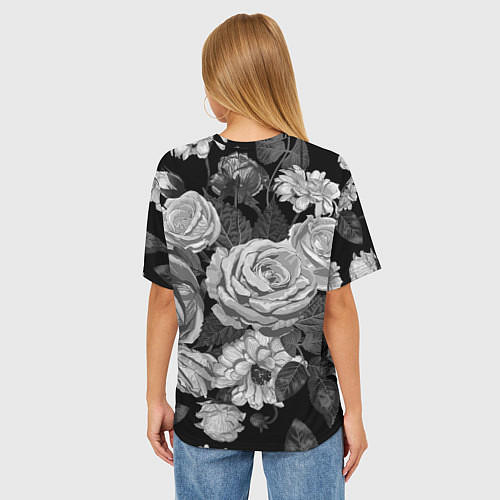Женская футболка оверсайз Розы / 3D-принт – фото 4