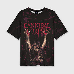 Футболка оверсайз женская Cannibal Corpse Skeleton, цвет: 3D-принт