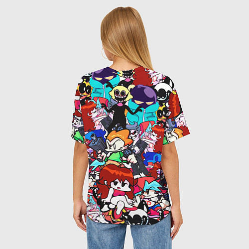 Женская футболка оверсайз FRIDAY NIGHT FUNKIN / 3D-принт – фото 4
